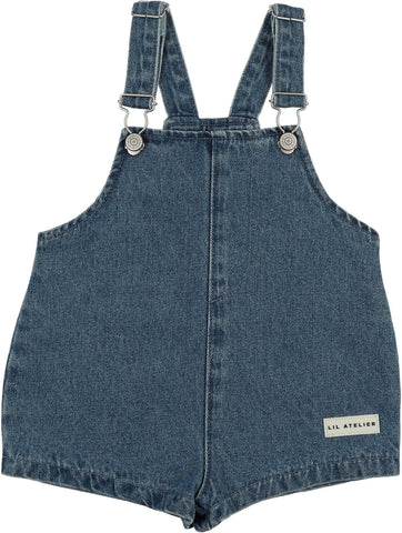 Lil Legs Mid Blue Wash Denim City Boys Romper DCBR-MBWSH