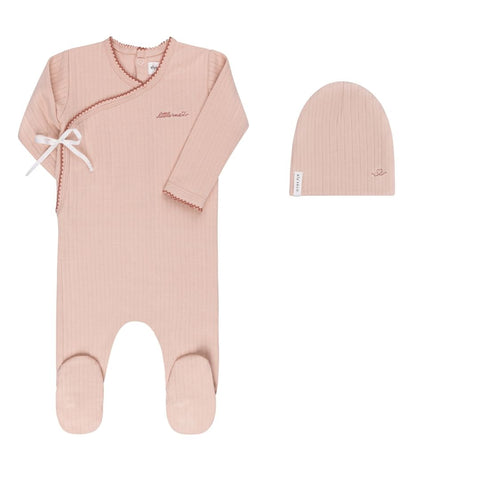 Ely's & Co Little One Pink Footie + Beanie