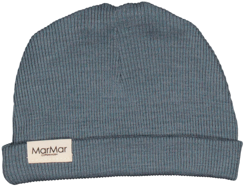 Marmar Copenhagen Stormy Blue Wool Ribbed Aiko Hat