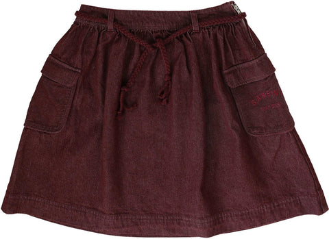 Lil Legs Burgundy Denim Rugged Threads Skirt