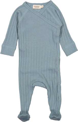 Marmar Copenhagen Blue Dove Ribbed Rubello Onesie