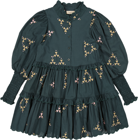 Marmar Copenhagen Deep Forest Hearts Dela Dress