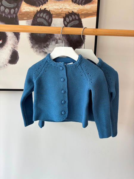 Coco Blanc Blue Cropped Cardigan