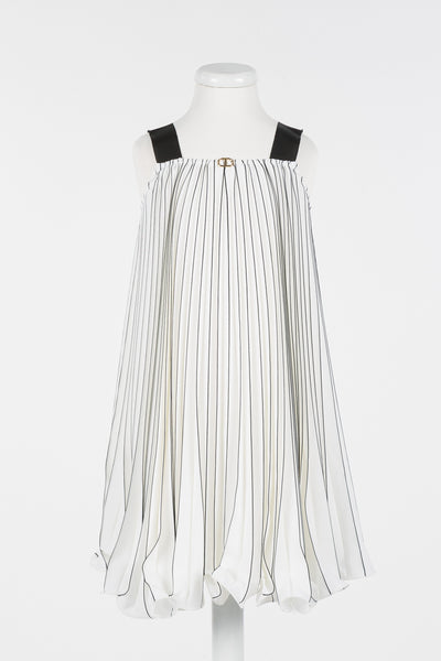 Twinset Black & White Stripe Pleated Dress