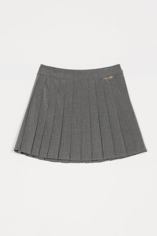 Twinset Grey LONGER Pleated Skirt