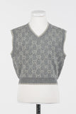 Twinset Grey Med Short Knit Vest