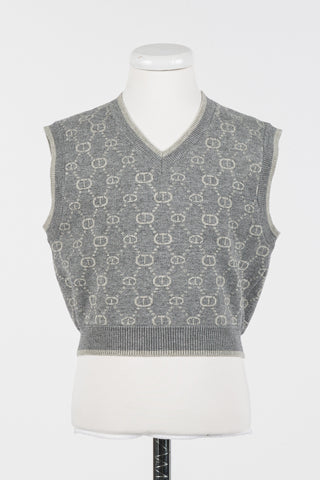 Twinset Grey Med Short Knit Vest