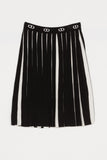 Twinset Black & Off White LONGER Pleated Knit Skirt