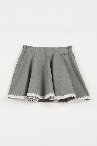 Twinset Light Grey Melange Ric Rac Skirt