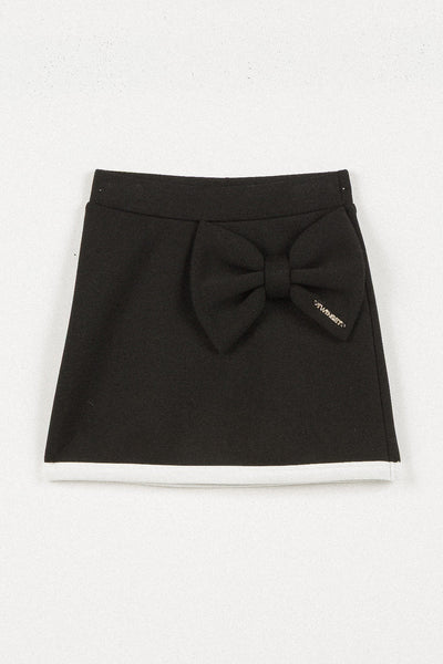 Twinset Black/Snow Scuba Short Skirt