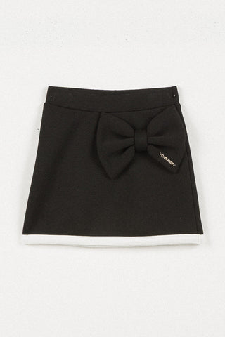 Twinset Black/Snow Scuba Short Skirt