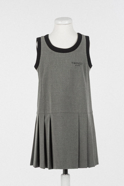 Twinset Medium Grey Melange Flannel Shirt Dress