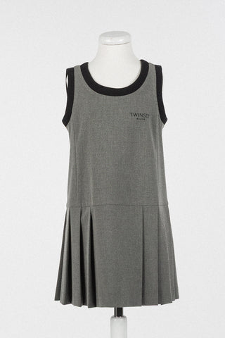 Twinset Medium Grey Melange Flannel Shirt Dress