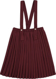 Lil Legs Analogie Deep Red Knife Pleated Suspender Skirt