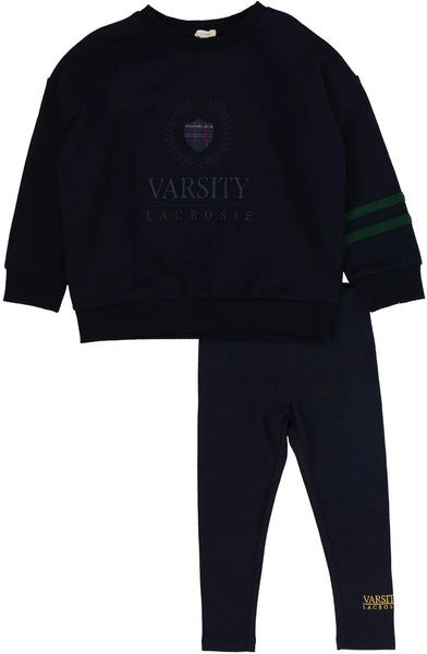 Lil Legs Navy Big Logo Fan Club Boys Sweatshirt Set