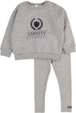 Lil Legs Light Grey Heather Big Logo Fan Club Boys Sweatshirt Set