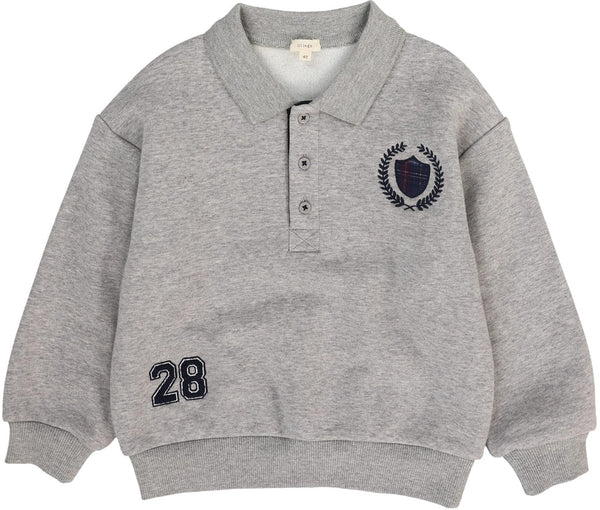 Lil Legs Light Grey Heather Fan Club Polo Sweatshirt