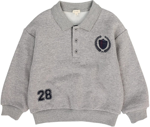 Lil Legs Light Grey Heather Fan Club Polo Sweatshirt