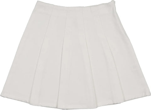 Lil Legs White Denim Pleated Skirt PDSK-WDEN