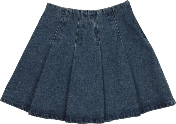 Lil Legs Blue Denim Pleated Skirt