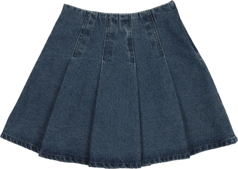 Lil Legs Blue Denim Pleated Skirt