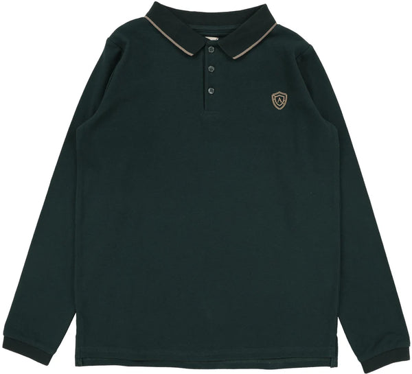 Lil Legs Green Collar Trim Polo