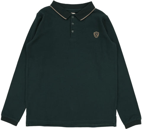 Lil Legs Green Collar Trim Polo