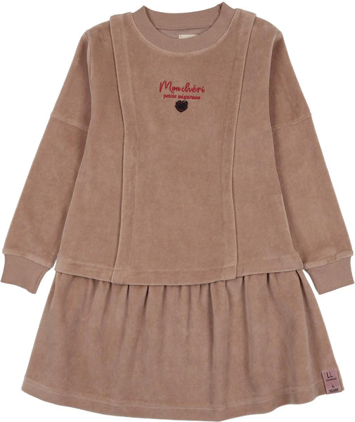 Lil Legs Dried Rose Velour Dress