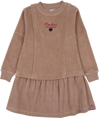Lil Legs Dried Rose Velour Dress