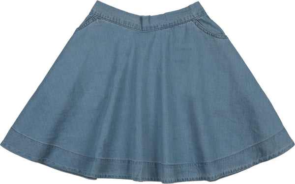 Lil Legs Blue Tencel Denim Flared Skirt DTFSK-BTEN