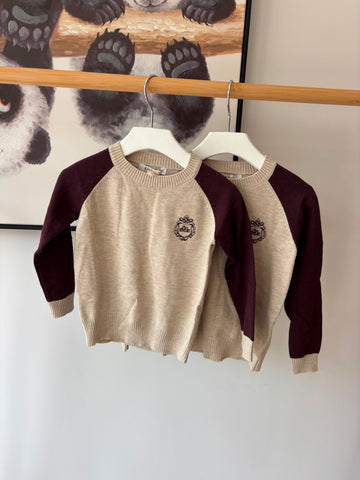 Coco Blanc Burgundy Raglan Sweater