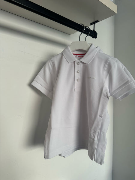 Hugo White Short Sleeve Polo