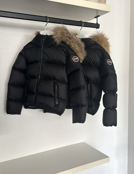 Colmar Black With Fur Down Jacket