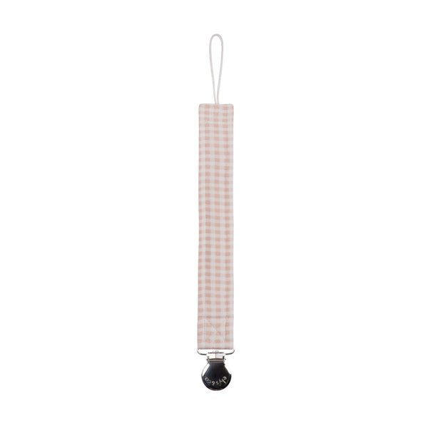 Ely's & Co Pink Gingham Paci Clip