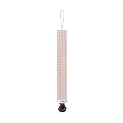 Ely's & Co Pink Gingham Paci Clip