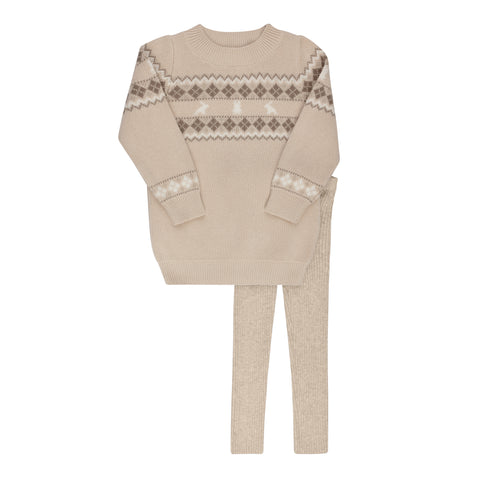 Ely's & Co Looms Taupe Fair Isle Set