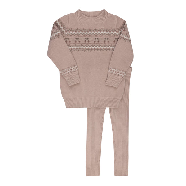 Ely's & Co Looms Mauve Fair Isle Set