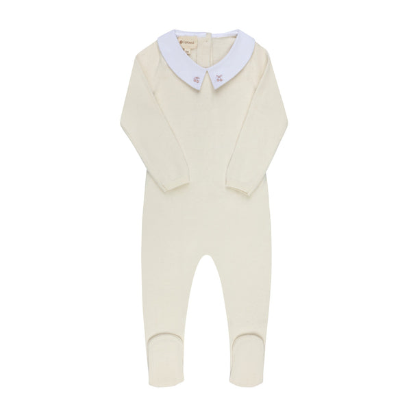 Ely's & Co Looms Ivory/Mauve Fair Isle Collection Footie