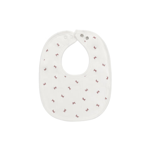Aurora Ivory/Red Bow Pattern Bib