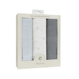 Ely's & Co Gingham Bear Blue 3 Pack Muslin Swaddle