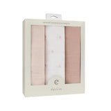 Ely's & Co Gingham Bear Pink  3 Pack Muslin Swaddle