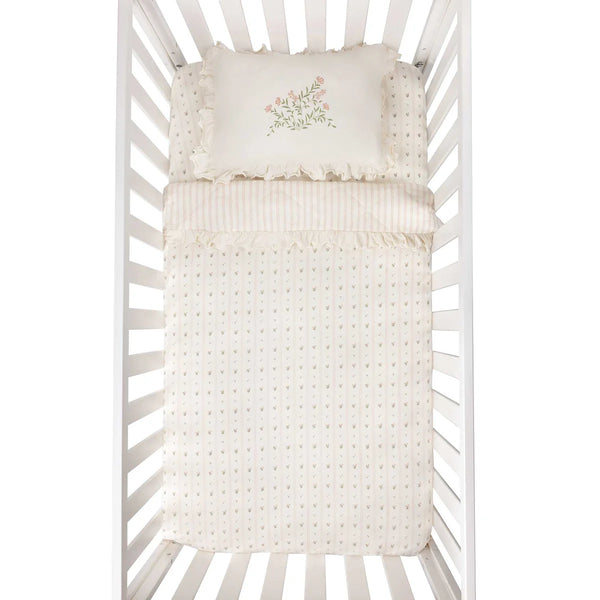 Ely's & Co Pink Linear Floral 5 Piece Crib Set