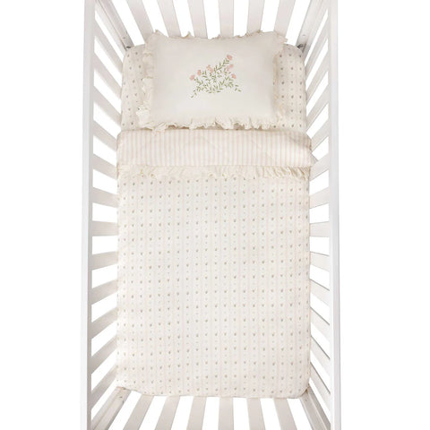 Ely's & Co Pink Linear Floral 5 Piece Crib Set