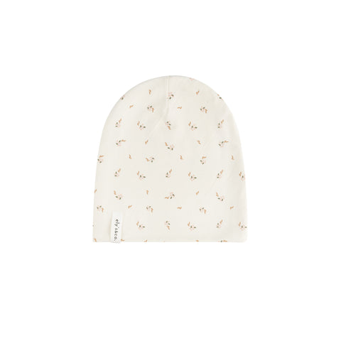 Ely's & Co Ivory Floral Printed Beanie