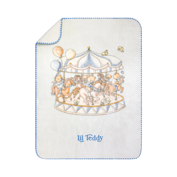 Lil Teddy Merry Go Snuggle Blueberry Biscuit Blanket