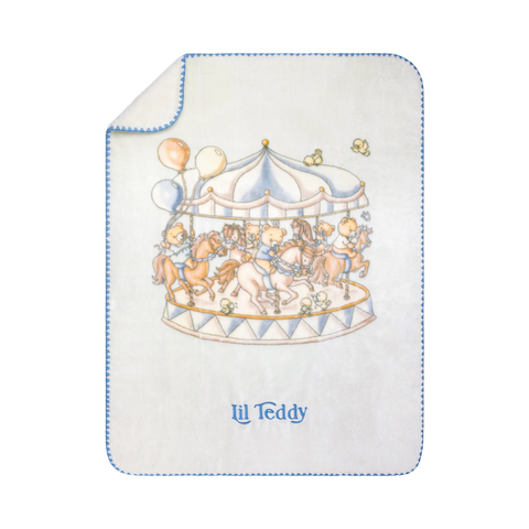 Lil Teddy Merry Go Snuggle Blueberry Biscuit Blanket