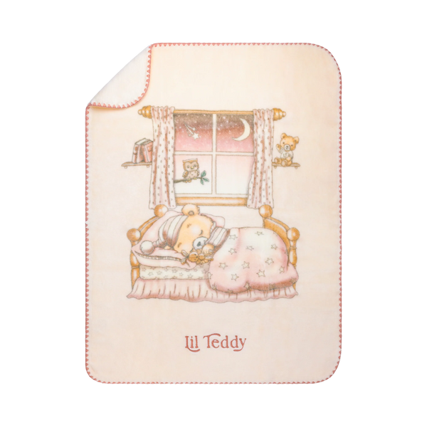 Lil Teddy Twinkle Twinkle Lil Bear Sugary Pink Blanket