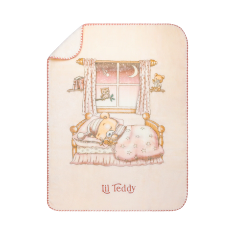 Lil Teddy Twinkle Twinkle Lil Bear Sugary Pink Blanket