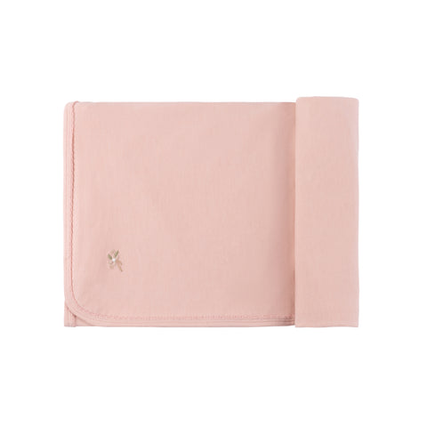 Ely's & Co Pink Embroidered Flower Blanket
