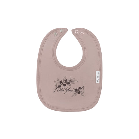 Ely's & Co Mauve French Terry Olive You Bib